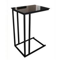 Стол журнальный Престиж, черный, стекло триплекс, цвет опоры чёрный в гостиную