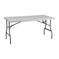 Стол садовый складной, белый, hdpe-пластик, длина 152 см пластиковый
