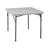 Стол садовый складной, белый, hdpe-пластик, квадратный пластиковый