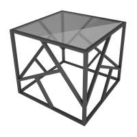 Стол журнальный Империал, графит (прозрачный), стекло триплекс, цвет опоры черный в гостиную