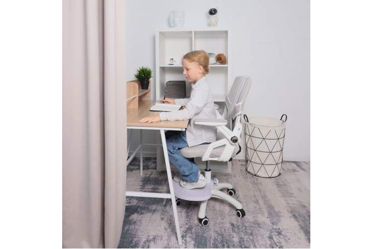 Кресло поворотное MOON, ткань, cерый-8