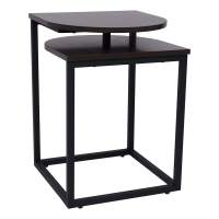 Стол журнальный CHIP, дуб итальянский/черный, 400*400*550 в гостиную