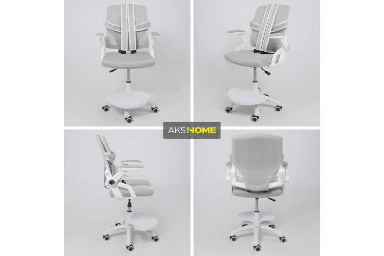 Кресло поворотное MOON, ткань, cерый-2