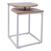 Стол журнальный CHIP, орех/белый, 400*400*550 в гостиную