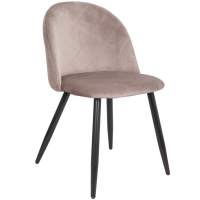 Стул Honnor, бежевый, велюр, цвет каркаса черный Стул Honnor, бежевый, велюр, цвет каркаса черный