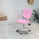 Кресло поворотное Catty, котенок розовый, ткань
