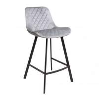 Стул барный Leros, светло-серый, велюр Стул барный Leros, светло-серый, велюр