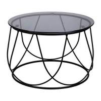 Стол журнальный Bubble, тонированное стекло, закаленное стекло, диаметр 60 см в гостиную