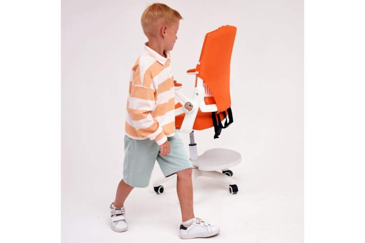 Кресло поворотное MOON, ткань, (оранжевый)-10