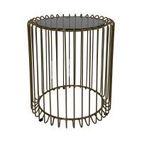 Стол журнальный PRIDE, стекло/золотой, d 400*450 в гостиную