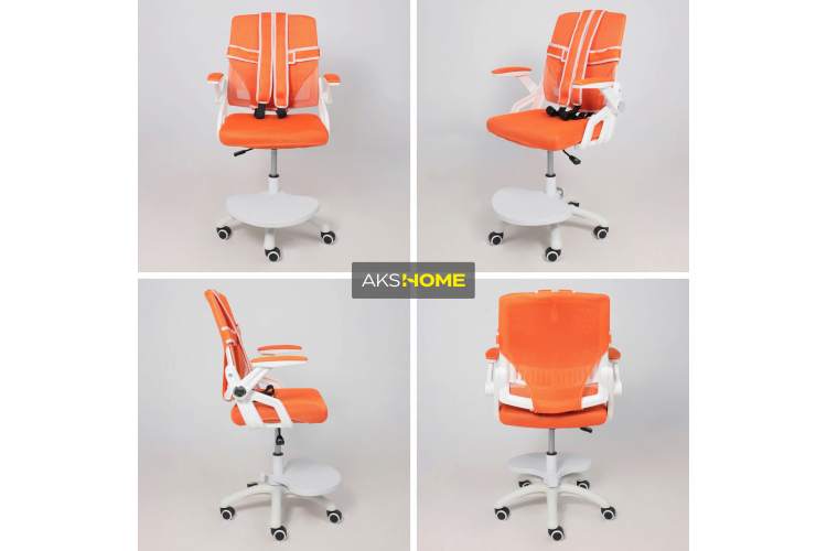 Кресло поворотное MOON, ткань, (оранжевый)-2