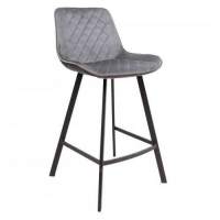 Стул барный Leros, серый, велюр Стул барный Leros, серый, велюр