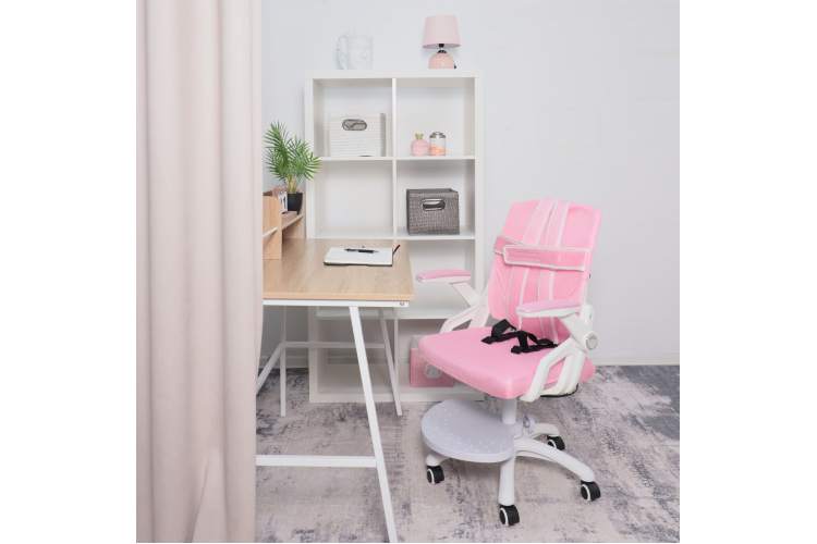 Кресло поворотное MOON, ткань, розовый-9