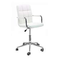 Кресло поворотное Rosio 2, белый, экокожа, на колесах