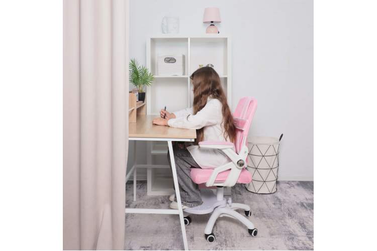 Кресло поворотное MOON, ткань, розовый-8