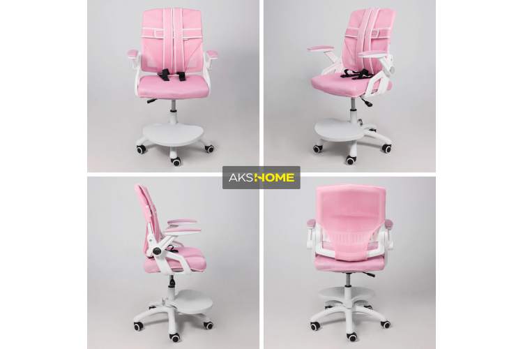 Кресло поворотное MOON, ткань, розовый-2