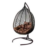 Кресло подвесное двойное Фиджи арт.J4123-MTКОР цв.корзины коричневый, цв.подушки коричневый  Garden story 
