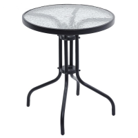 Стол к набору Марсель Мини, Сан-Ремо Мини арт.WR1208 Ø60см (каркас черн., столешница прозр.) Китай  Garden story 