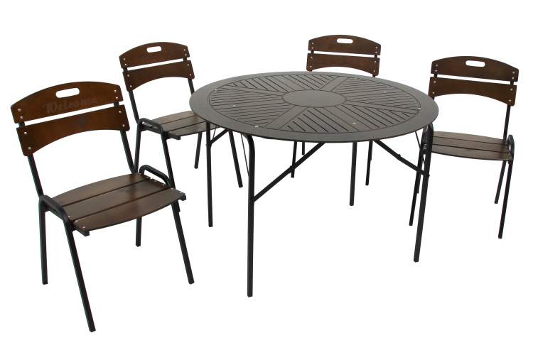 Набор мебели Бистро арт.КА6266+КА6280 коричневый, кругл.стол (4 кресла)-7
