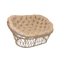 Диван Мамасан арт.CN4823-MT ротанг искусственный 1 уп (корзина бежевая+подушка бежевая+подставка беж) (М)  Garden story 