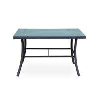 Стол прямоугольный арт.GS017 120х80см (каркас черный, столешница стекло) "Garden story"