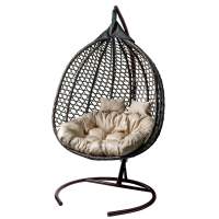 Кресло подвесное двойное Фиджи арт.J4423КОР цв.корзины коричневый, цв.подушки бежевый  Garden story 