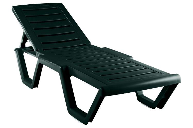Лежак Атлант арт.ЭП 860451, пластик (темно-зеленый)