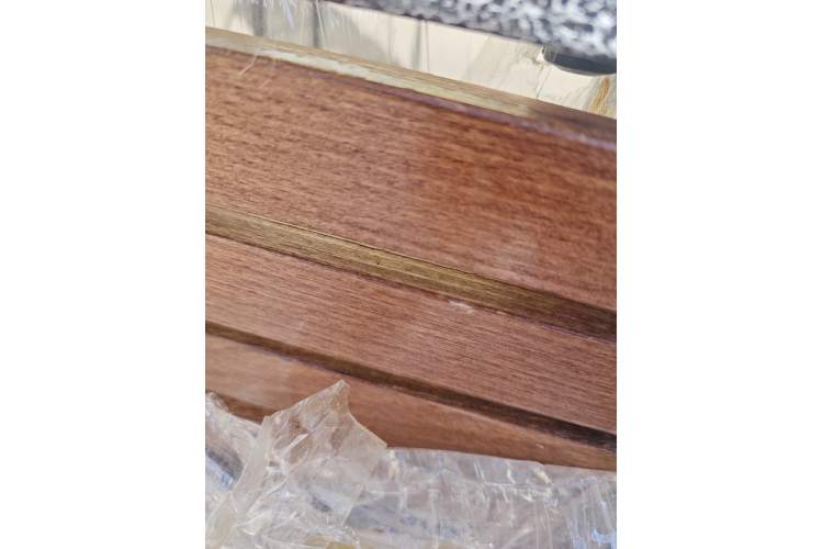 Стол к набору Бетта арт.002 (каркас серый, столешница коричневая) УЦЕНКА-1