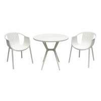 Набор мебели ЭСКАЛЕЙТ арт.PP0004WPб+PP9901WRб белый, (2стула ЭСКАЛЕЙТ бел+стол ТЕОРИ белый)