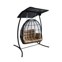 Кресло подвесное Беатрис арт.7036 цв.корзины темно-коричневый, цв.подушки бежевый  Garden story 
