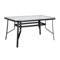 Стол прямоугольный арт.SC-094 90х150см (каркас черный, столешница стекло)  Garden story 