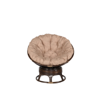 Кресло -качалка вращающееся Папасан Roker D100 арт.CV-18C коньячный , бежевый  Garden story  в гостиную
