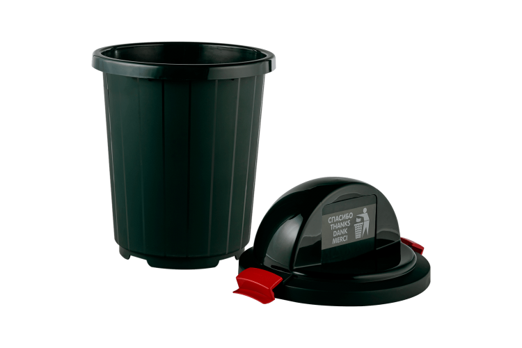 Бак круглый с крышкой-клавишей 105л (темно-зеленый) арт.ЭП 361269-1