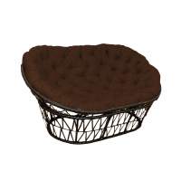 Диван Мамасан арт.CN7034-MT ротанг искусственный 1 уп (диван черный+ подушка коричневая+подставка) (М)  Garden story 