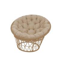 Кресло для отдыха Папасан арт.CN9848-MT Ø110 ротанг искусственный 1уп. ( бежевый, подушка бежевая) (М)