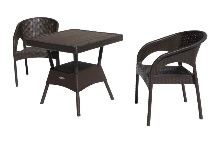 Набор мебели Ola Dom арт.ЭП 442295 + ЭП 442332 коричневый, (2стула+стол 76x76см) (коричневый)-5