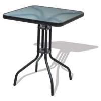 Стол квадратный арт.SC-075 60х60см (каркас черный, столешница стекло)  Garden story 