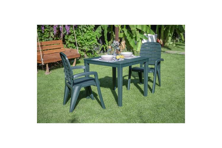 Стол пластиковый Прованс арт.ЭП 762921тз квадратный (темно-зеленый)-1