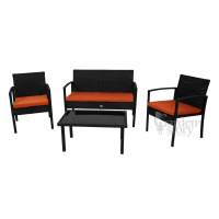 Набор мебели Бостон NEW арт.SFS002/2 черный, оранжевый  Garden story 