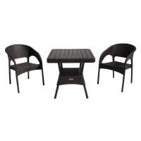 Набор мебели Ola Dom арт.ЭП 442295 + ЭП 442332 коричневый, (2стула+стол 76x76см) (коричневый)
