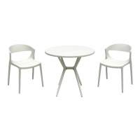 Набор мебели ЕВОК арт.PP0005WPб+PP9901WRб белый, (2стула ЕВОК бел+стол ТЕОРИ белый)