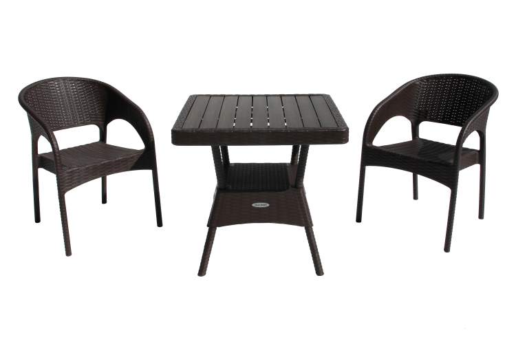 Набор мебели Ola Dom арт.ЭП 442295 + ЭП 442332 коричневый, (2стула+стол 76x76см) (коричневый)-4