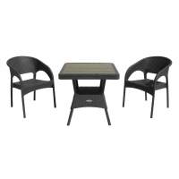 Набор мебели Ola Dom арт.ЭП 442301+ ЭП 442349 антрацит, (2стула+стол 76x76см) (антрацит)