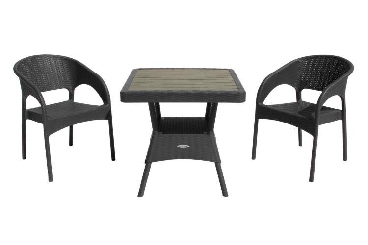 Набор мебели Ola Dom арт.ЭП 442301+ ЭП 442349 антрацит, (2стула+стол 76x76см) (антрацит)
