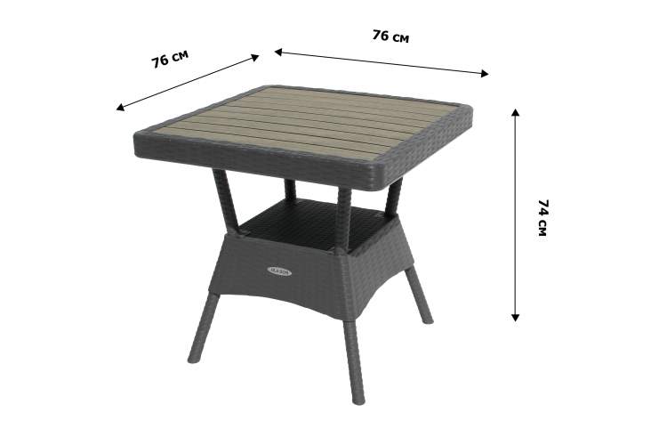 Набор мебели Ola Dom арт.ЭП 442301+ ЭП 442349 антрацит, (2стула+стол 76x76см) (антрацит)-8