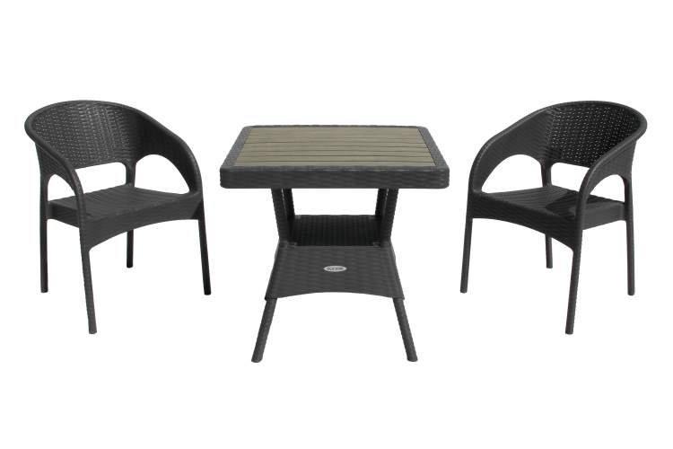 Набор мебели Ola Dom арт.ЭП 442301+ ЭП 442349 антрацит, (2стула+стол 76x76см) (антрацит)-4