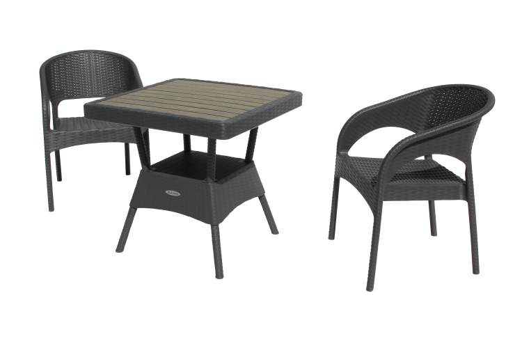 Набор мебели Ola Dom арт.ЭП 442301+ ЭП 442349 антрацит, (2стула+стол 76x76см) (антрацит)-5