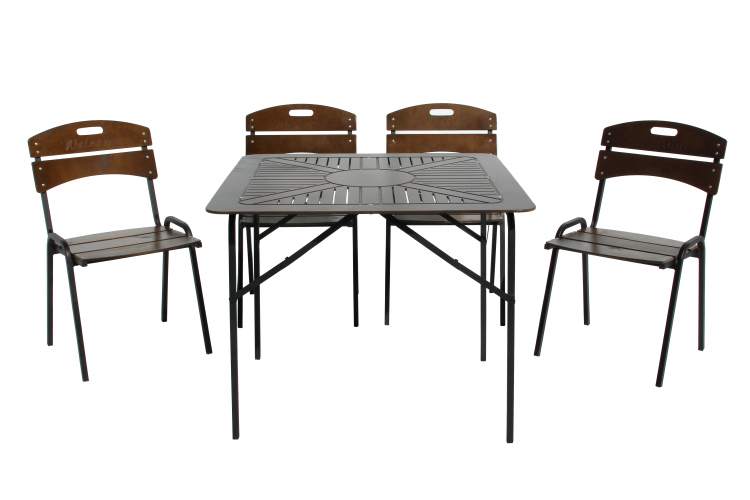 Набор мебели Бистро арт.KA6273+КА6280 коричневый, квадратный стол ( 4 кресла)-4