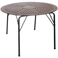 Стол к набору Бистро арт.КА6266 круглый (каркас черный, столешница коричневая)