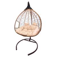 Кресло подвесное двойное Феникс арт.CN3423-МТКОР цв.корзины бежевый, цв.подушки бежевый  Garden story 